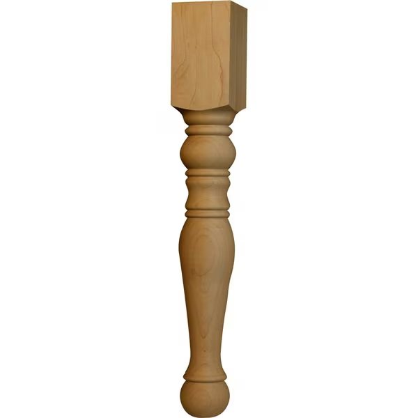 18 x 2 1/2 Colonial Coffee Table Leg in Red Oak, Osborne Wood Products, Mfr#: 1301O